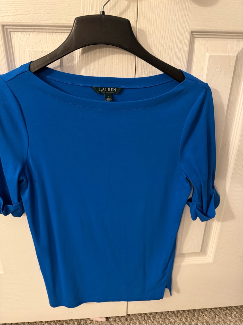 Lauren Ralph Lauren Electric Blue Short Sleeve Boatneck Tee